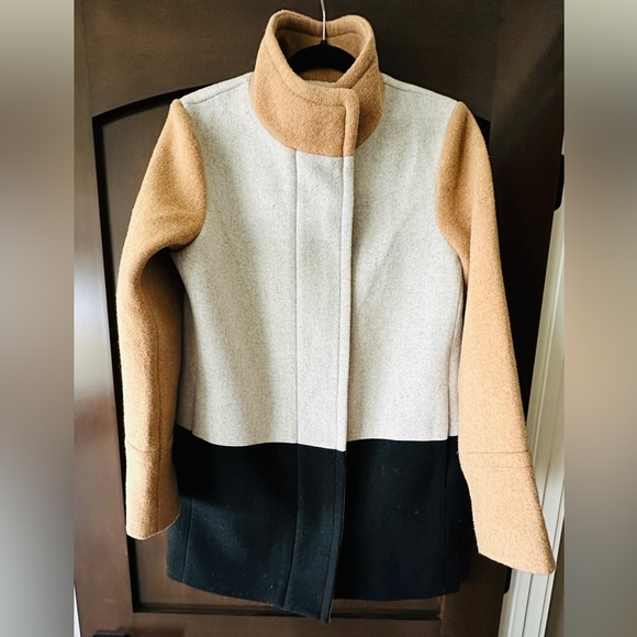 J. Crew Colorblock City Coat - Picture 1 of 2